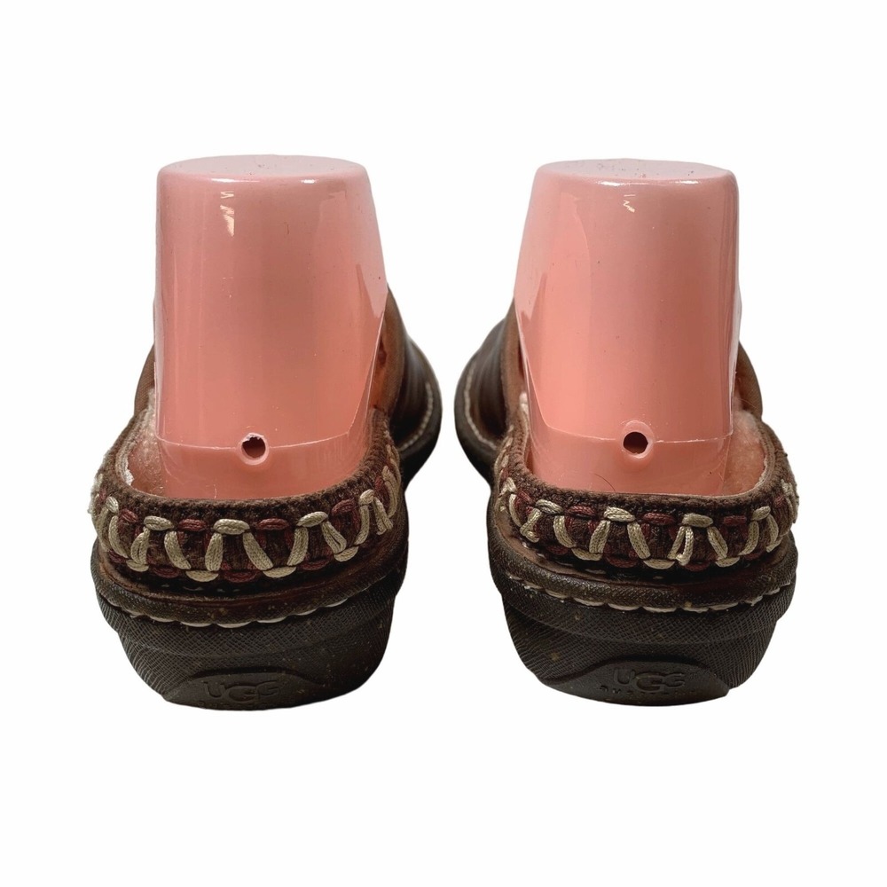 UGG Kohala Clogs Womens Size 7 Brown Leather Shearling Lined Slip On Mules - Picture 4 of 16